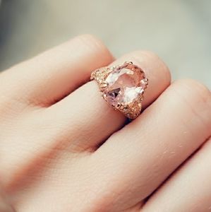 Rose Gold Pink Sapphire Antique Engagement Ring
